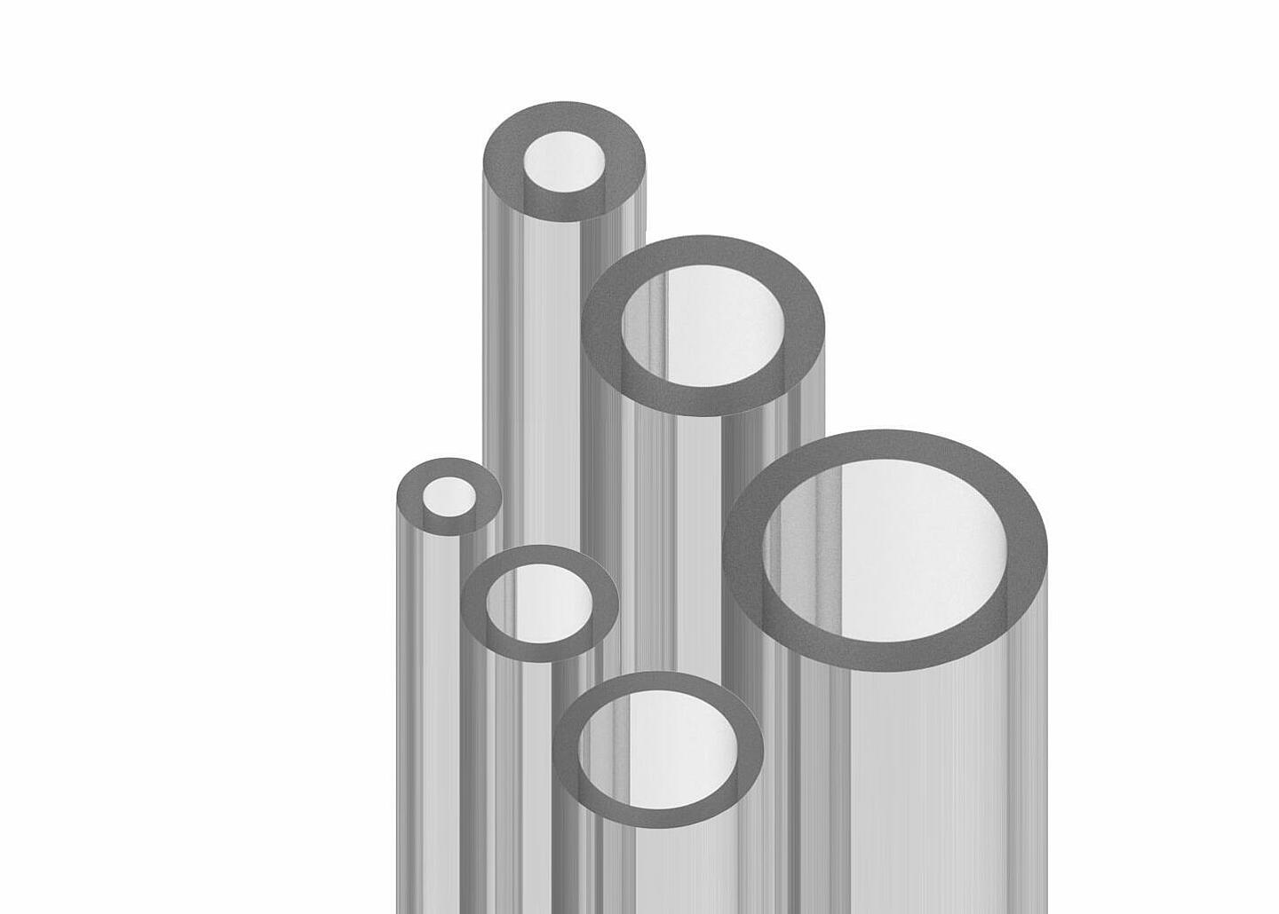 Die Produktpalette an Kunststoffrohren und Schläuchen umfasst je nach Material viele Standardgrößen mit unterschiedlichen Temperaturbereichen und Betriebsdrücken. Es gibt Ausführungen in den Werkstoffen Polyamid, Polyethylen , Polyurethan, Polyvinylchlorid, Fluorethylenpropylen sowie Perfluoralkoxy-Copolymer